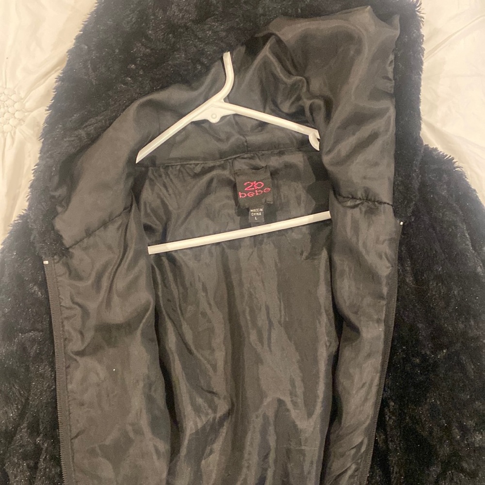 2bebe size large bomber  furry jacket